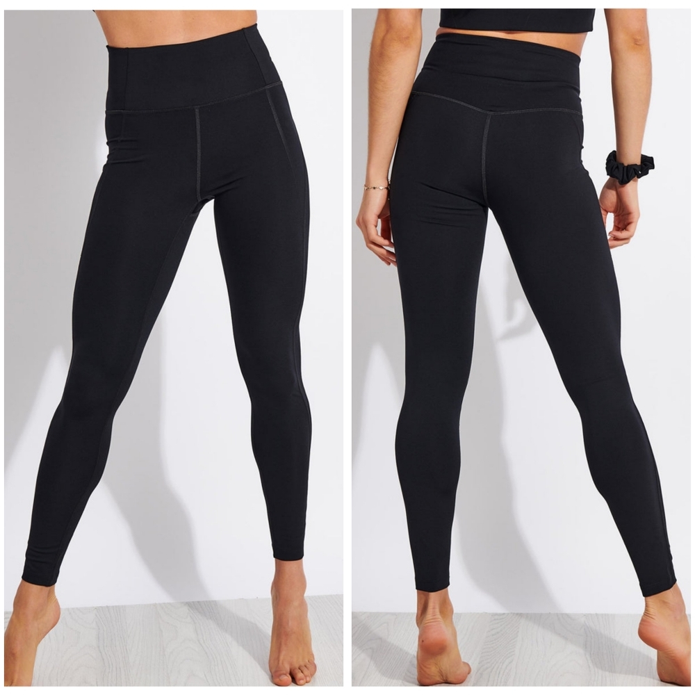 Girlfriend Collective Compressive High Rise Black Full Length Leggings Small